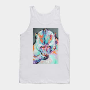 Oil monkey portrait painting in multicolored tones. Tank Top